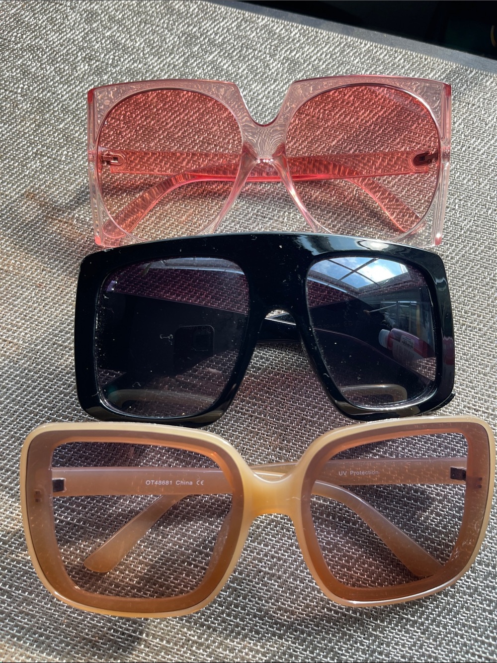 Women's Oversized Square Sunglasses - Pink, Black, Brown